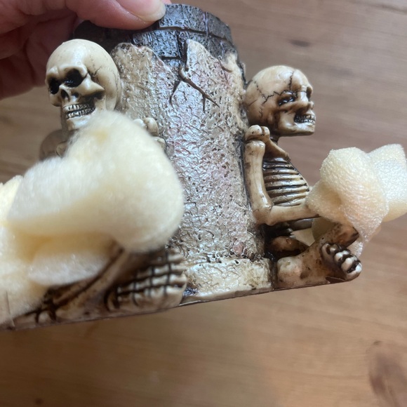 90’s Skeleton Meditation Candle Holder Hand Painted new in box - Picture 3 of 9